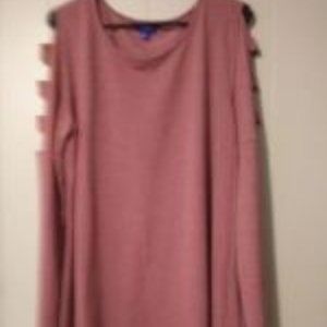 Apt 9 Open cut shoulder long sleeve top